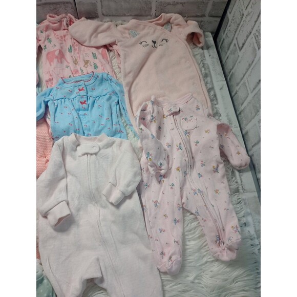 Used 12pcs baby girl clothes NB lot Long Sleeve One Piece OUTFIT multicolor - Picture 5 of 11